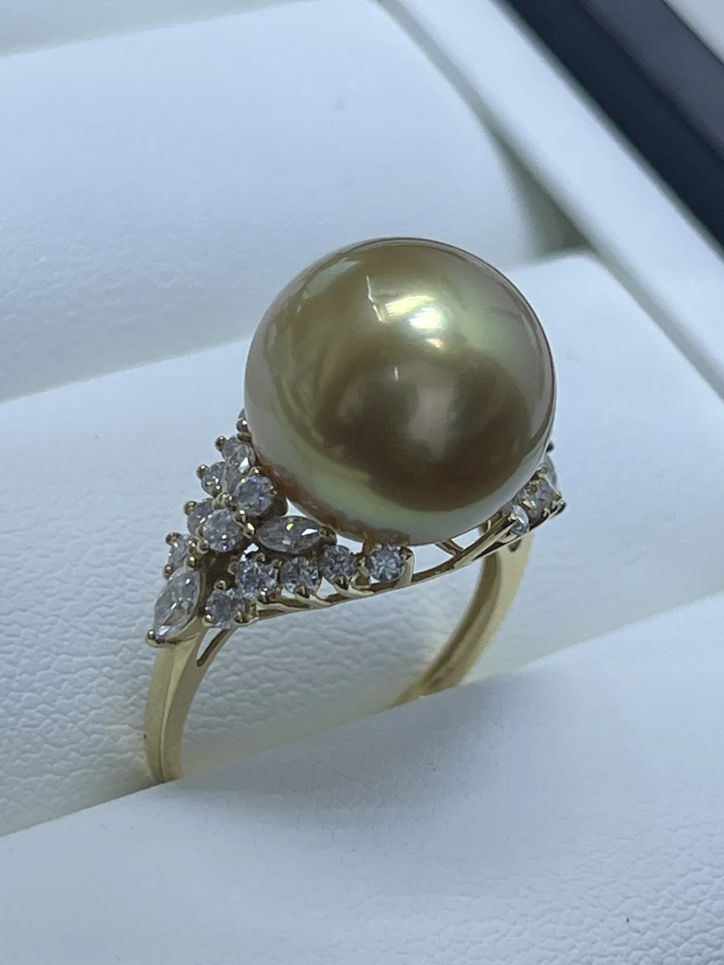 18k南洋金珠珍珠介指