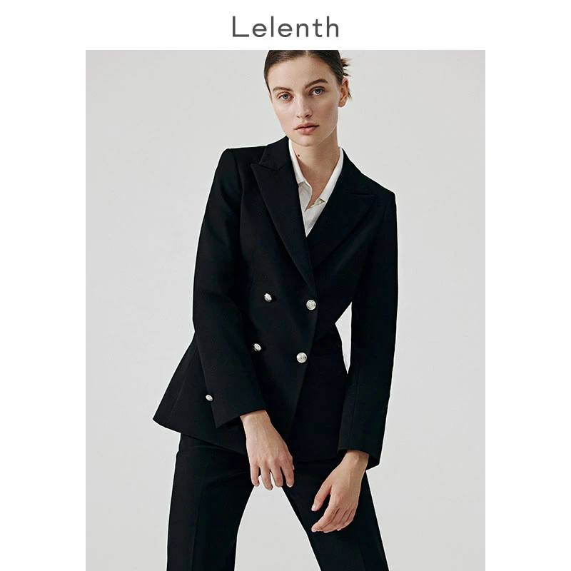 Lelenth面试战袍！高端西装外套女款爆款双排扣职业女套装正装西服
