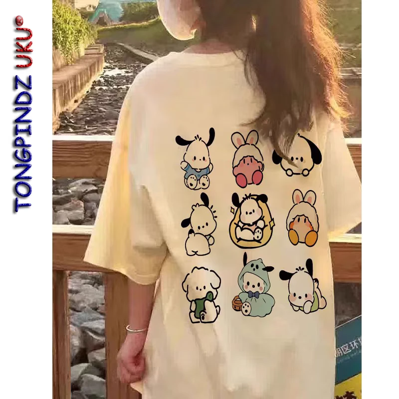 女中大童夏季短袖纯棉上衣ins风休闲夏装小众设计宽松白色半袖T恤