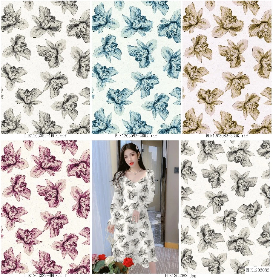 筱鲁纺织色卡主营人棉府绸贡缎锦棉天丝面料数码印花面料天丝素色