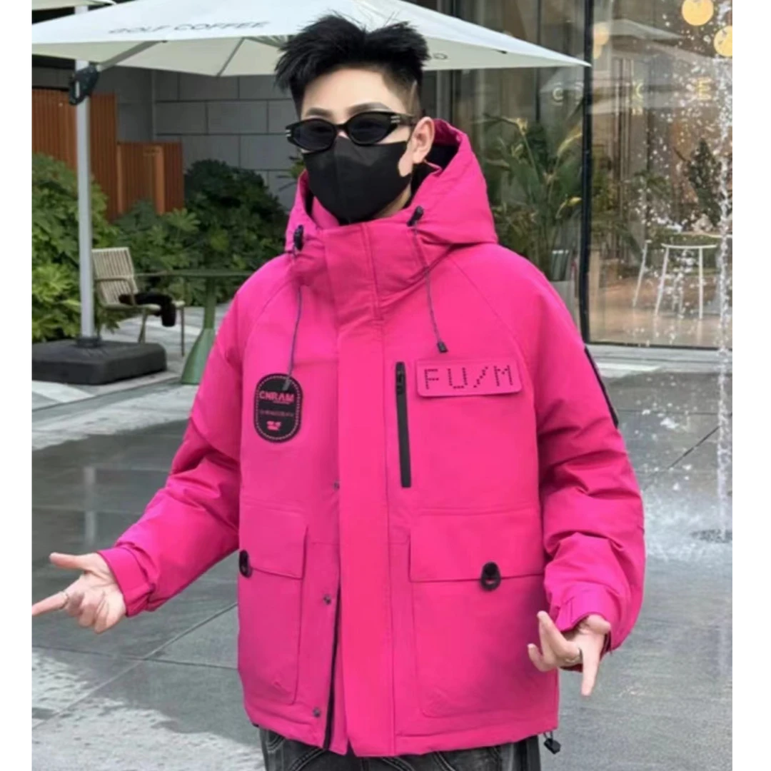 【草莓熊最终版本】2024冬季新款工装重工连帽冲锋衣外套887756