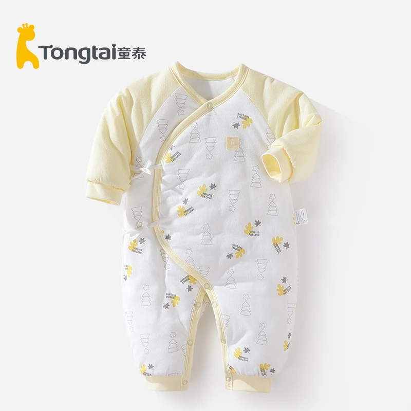 童泰婴儿衣服新生儿0-3个月纯棉秋冬纯棉蝴蝶衣宝宝连体衣
