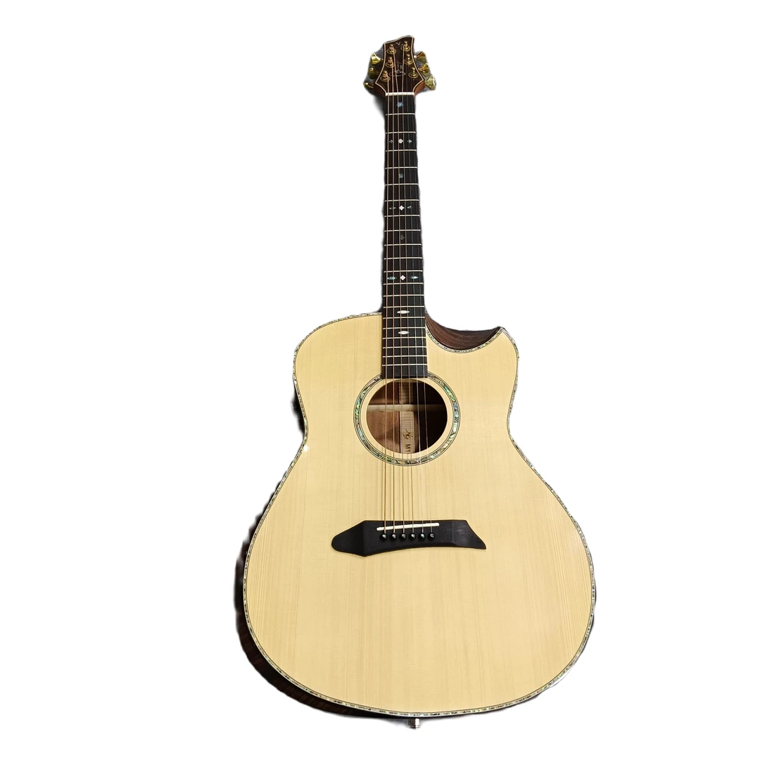 外国品牌G桶41寸全单全实木双靠手亮光吉他