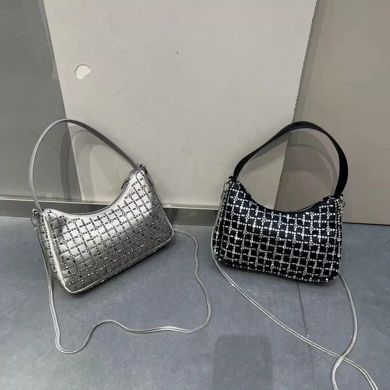 时尚百搭小众腋下单肩镶钻斜跨包潮流气质网红满钻轻奢韩版夏季