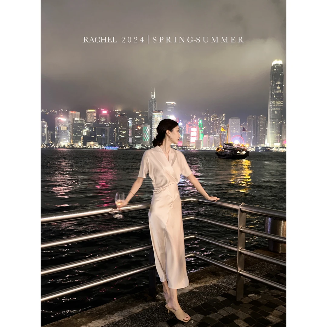 RHRN自制 气质美如兰·斜裁裹身连衣裙