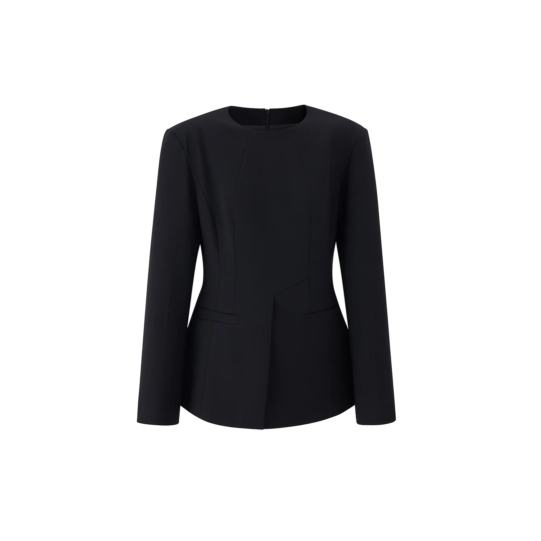 RACHEL 立体廓形剪裁西装上衣气质长袖时尚休闲西服女士黑色职业
