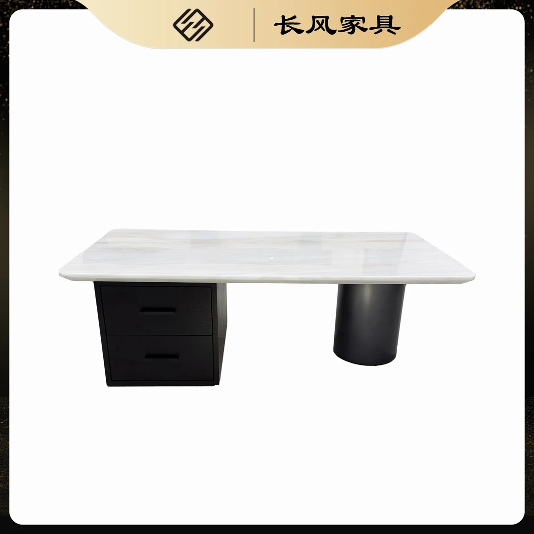 长风T-330大理石茶几 现代简约大理石茶几 网红茶几 家用客厅茶几