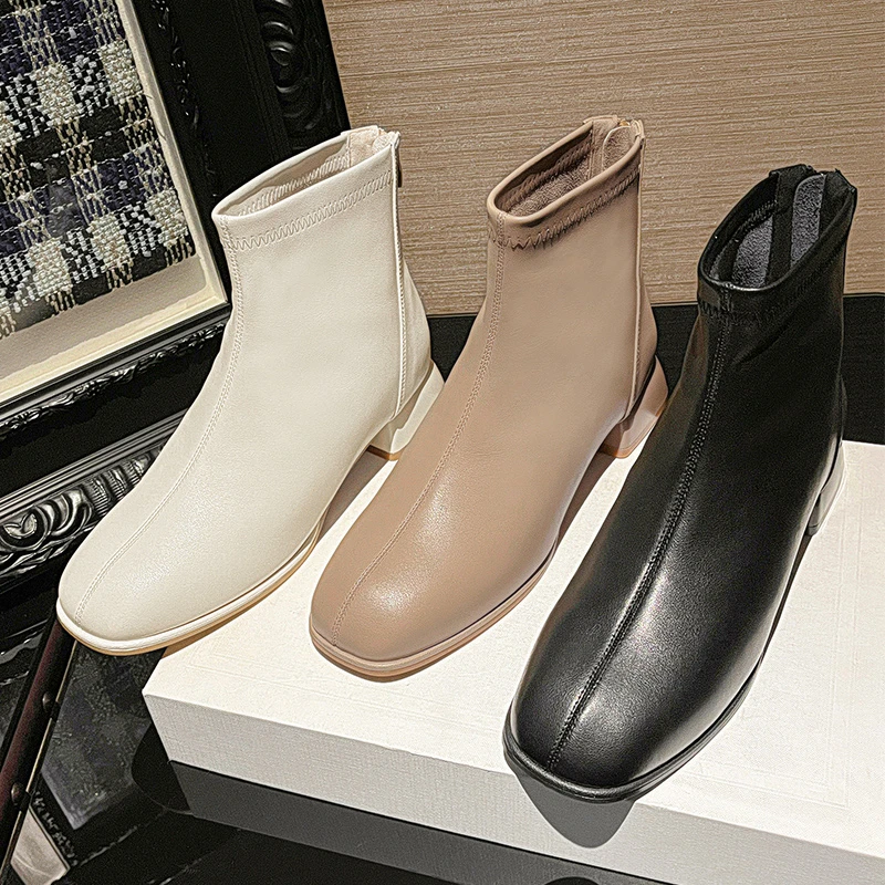 【ZHR则则】方头短靴FQBL189/A/B(单里/薄绒/鞋子女ins潮牌百搭