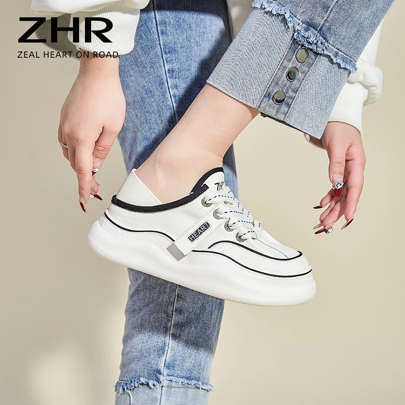 ZHR则则 运动厚底撞色休闲鞋小白鞋半托百搭运动鞋