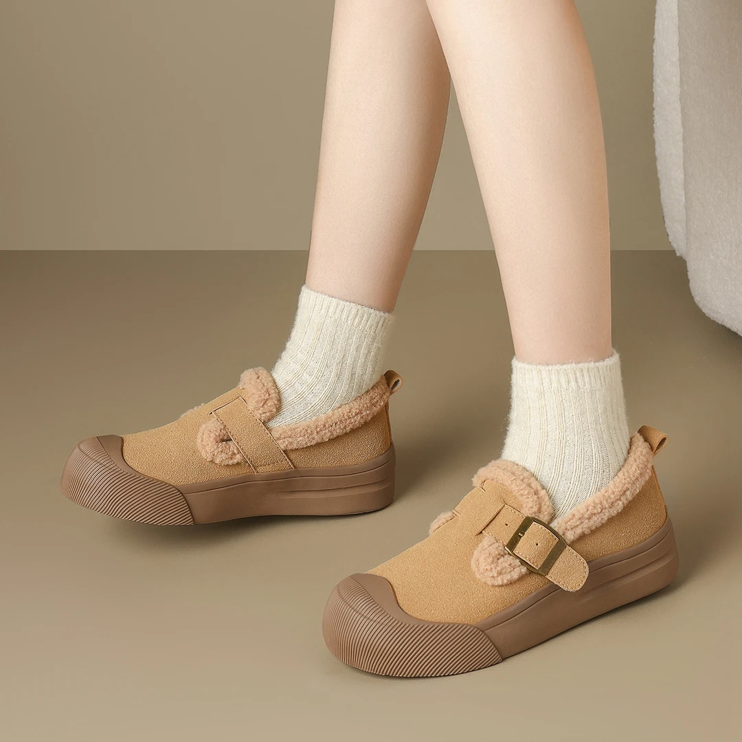 ZHR则则雅丹风勃肯鞋2024冬季新款休闲百搭加绒女鞋KS15B