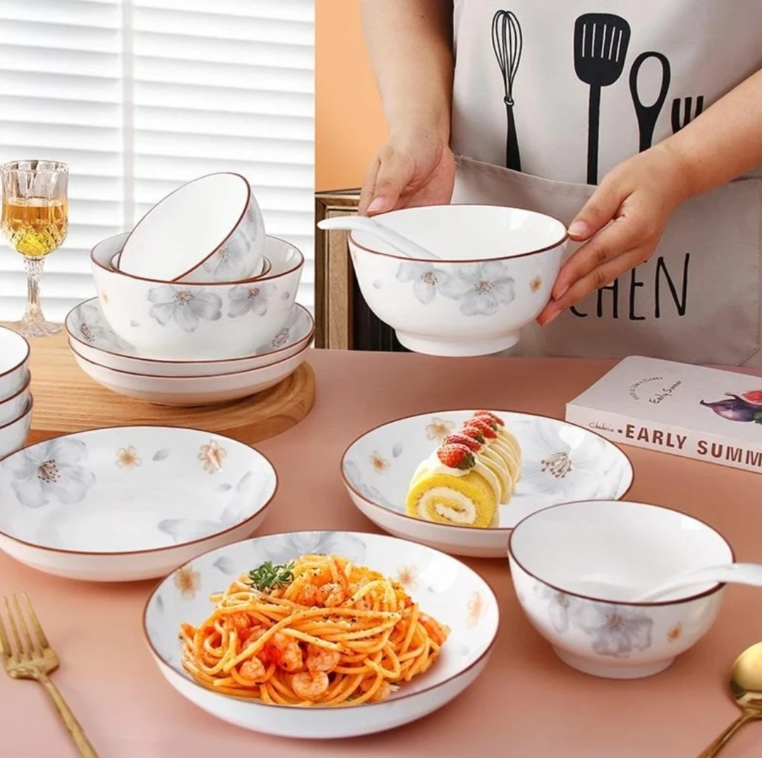 6.25英寸/7英寸/8英寸创意餐具花香家用陶瓷碗盘菜盘凉菜网红餐具