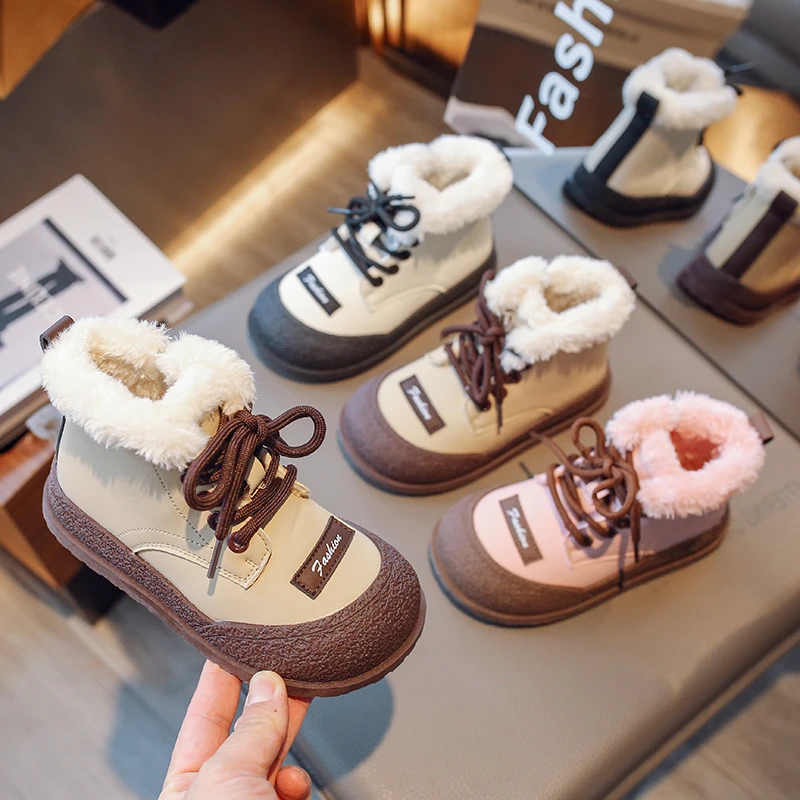 表哥儿童雪地靴2024冬季新款加绒加厚棉鞋男童大棉鞋童鞋保暖冬鞋