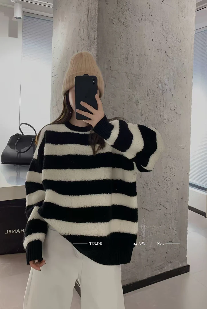 欧货高级加厚条纹毛衣