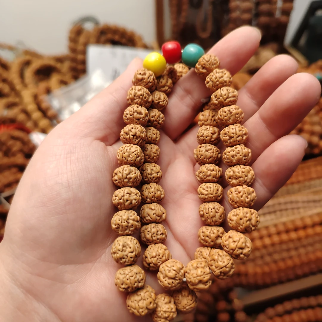 树王双圈手持（加红绿灯配饰）小金刚菩提手串【今安】10mm左右