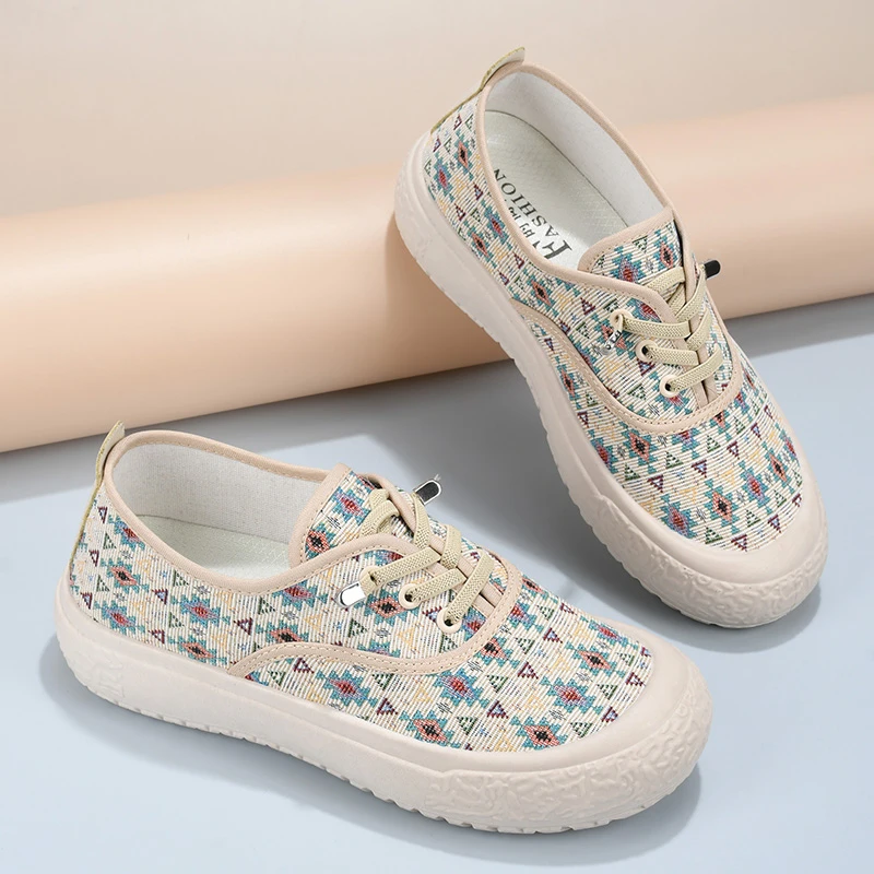 渔夫鞋女2024春夏新款女单鞋时尚百搭休闲帆布鞋一脚蹬厚底学生鞋