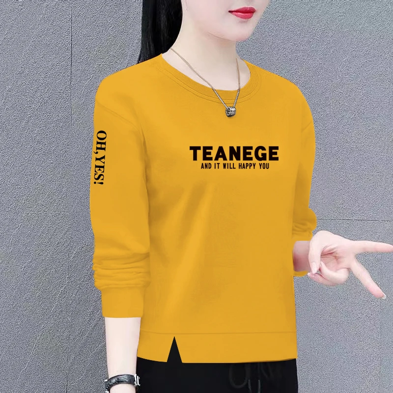 华棉卫衣女新款潮韩版春秋冬洋气宽松显瘦百搭圆领长袖上衣外套女