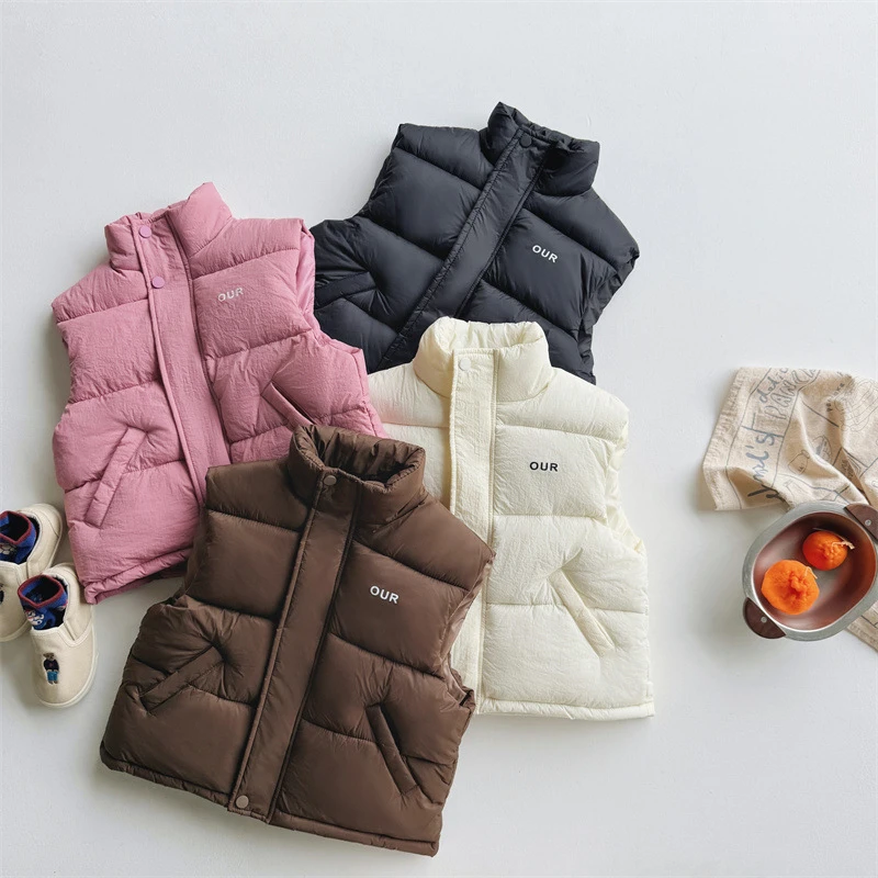 童洛可2024洋气加厚秋冬儿童马甲新款男女外穿潮范背心韩版马甲