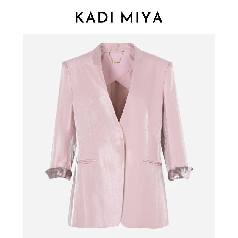 KADIMIYA鎏金光感职业极简休闲西装外套女高级气质轻奢时尚设计师