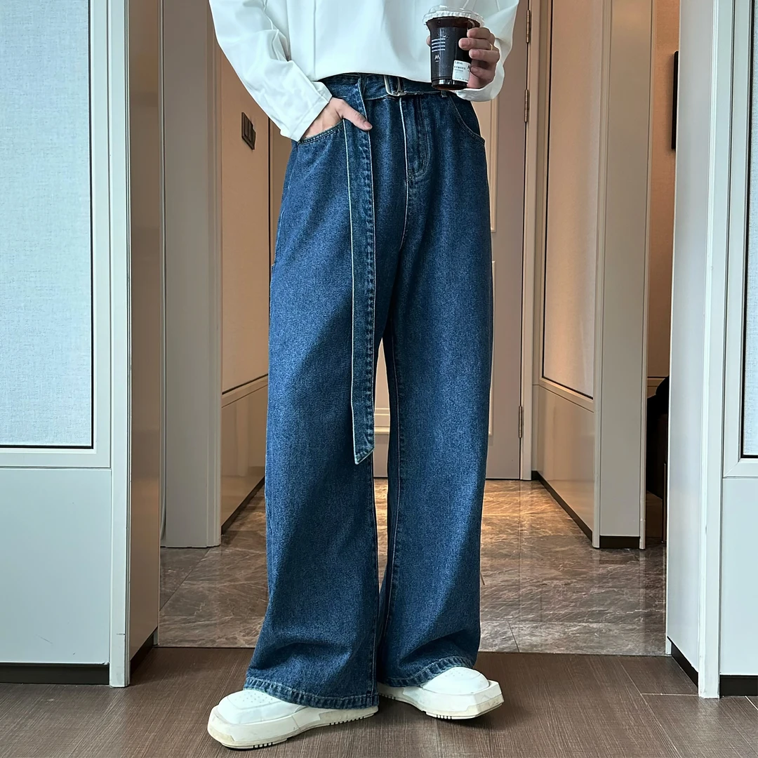 CGSYJ牛仔裤男潮宽松休闲复古水洗阔腿裤潮流牛仔裤春秋