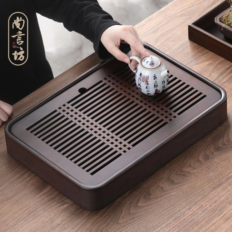 茶盘家用简易一人茶台竹制储水式简约方小型托盘茶海干泡台轻奢