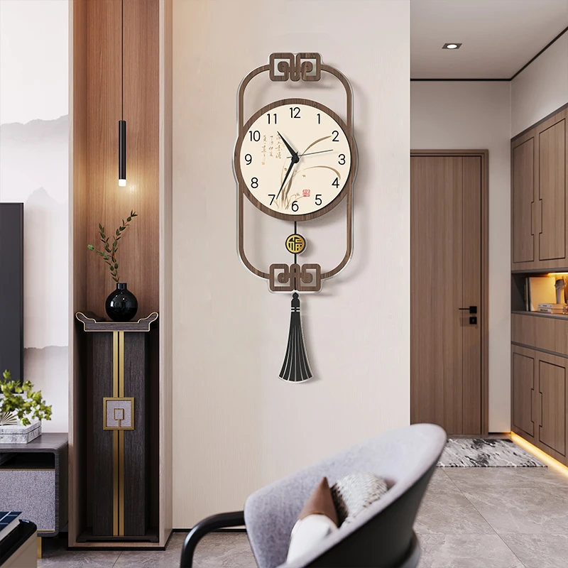 美世达钟表客厅家用挂钟中式挂钟创意钟表餐厅家用旺风水挂钟