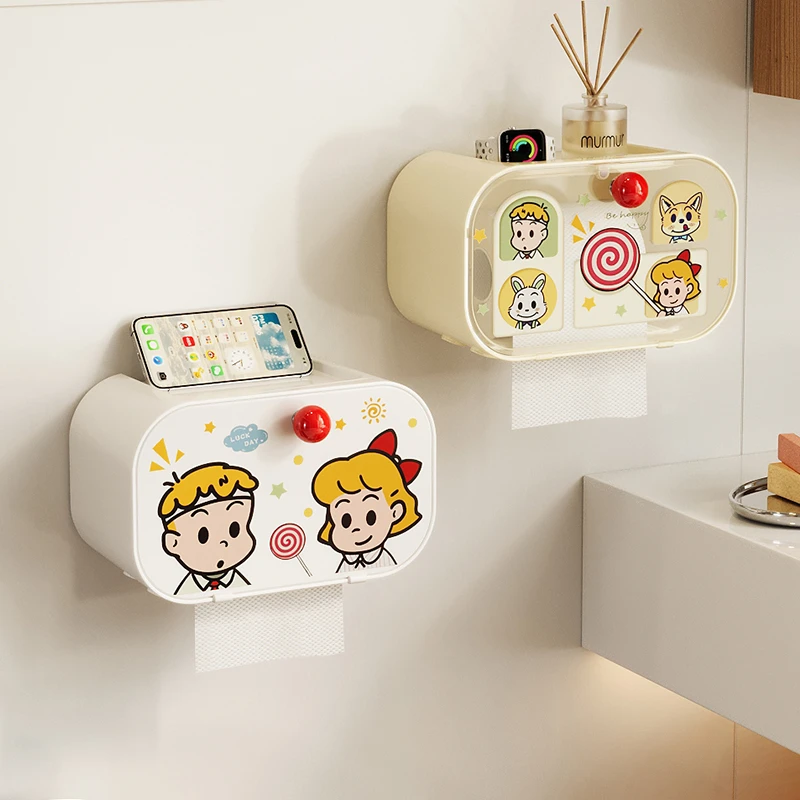 美世达创意纸巾盒防水洗脸巾收纳盒高颜值新款壁挂式置物架抽纸盒