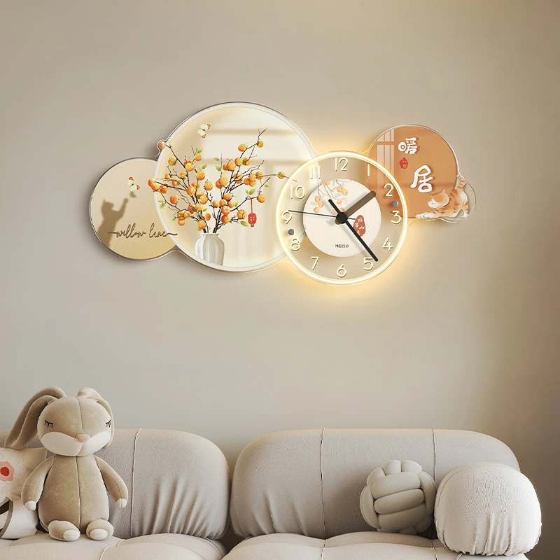 美世达创意挂钟客厅2025新款简约现代大气时钟挂墙轻奢餐厅挂表