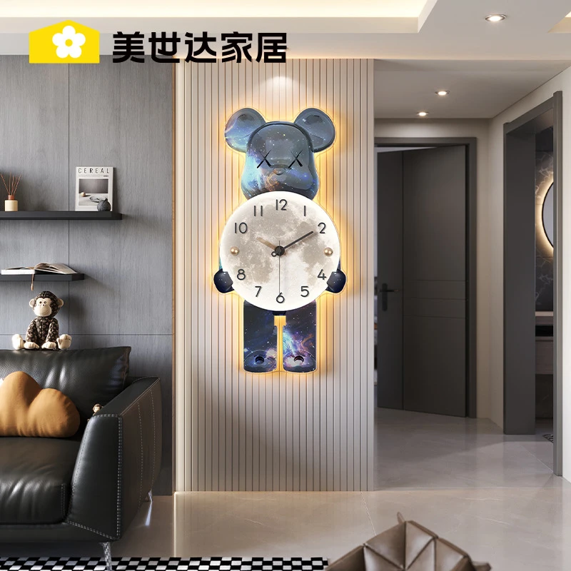 美世达钟表挂钟客厅现代简约创意时钟挂墙轻奢高级感2025新款挂表