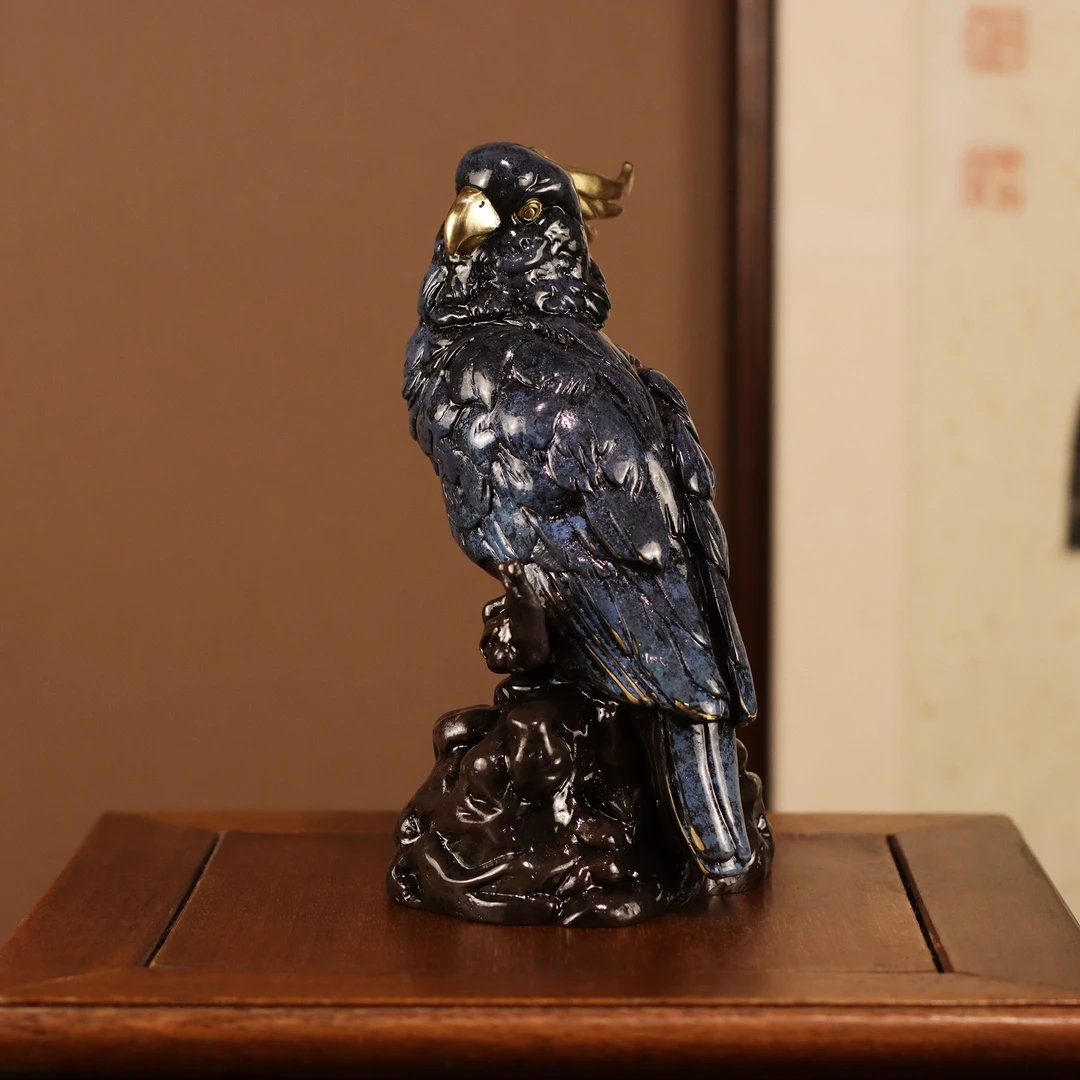 纯铜鹦鹉摆件家居玄关装饰品摆设乔迁开业送礼礼品贺礼客厅工艺品