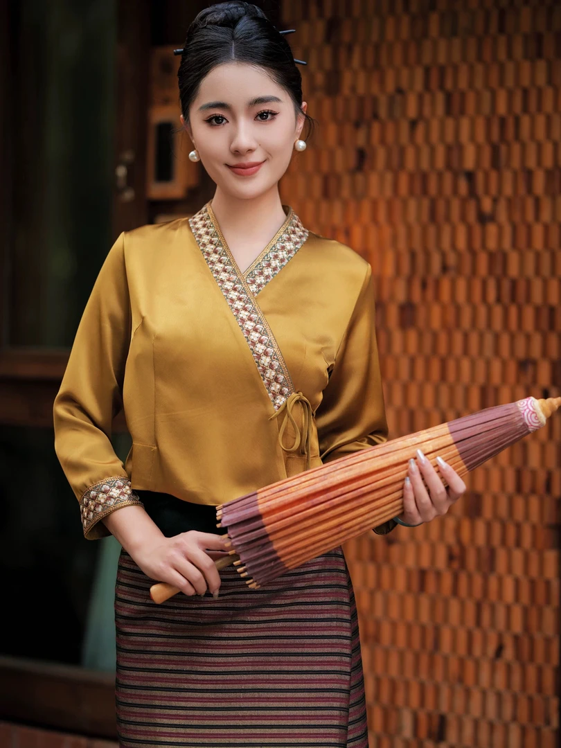 福利家人曼令民族服饰拍上衣送裙子新中式改良日常傣装