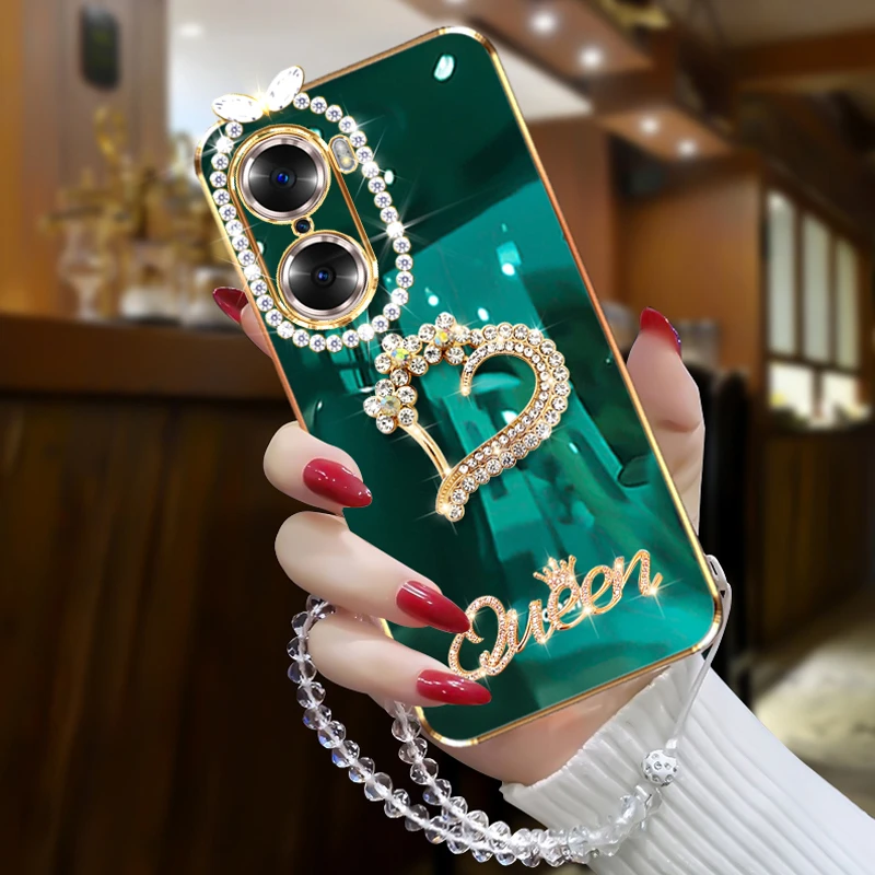 荣耀60手机壳网红潮流LSA-AN00梅花爱心女款honor60pro镶钻保护套