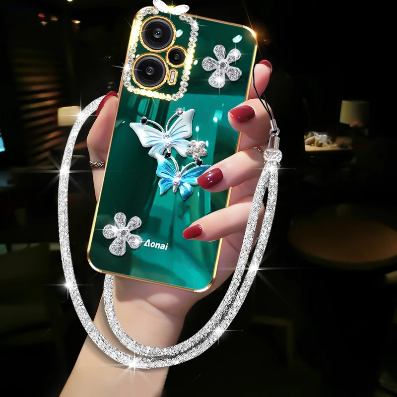 红米note12turbo手机壳23049RAD8C网红高档镶钻全包ins风保护套女