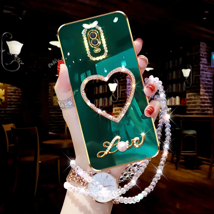 oppoR17手机壳网红防摔镶钻爱心镜女士专用oppoR17pro防摔保护套k