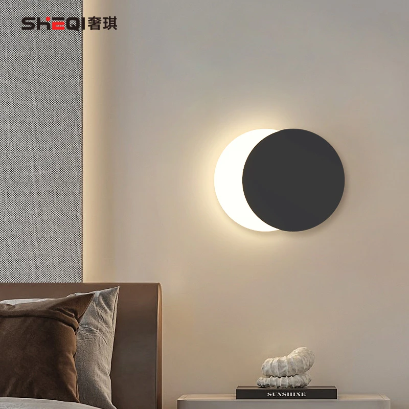 新月壁灯极简设计师高级感吧台餐厅简约创意卧室床头月亮小壁灯