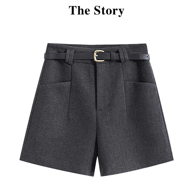 气质复古西装短裤女2025春秋时尚外穿新款高腰a字显瘦打底靴裤子
