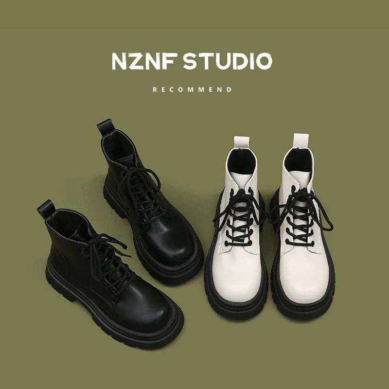 南在南方马丁靴女2025春秋新款时尚百搭厚底增高韩版学院爆款短靴