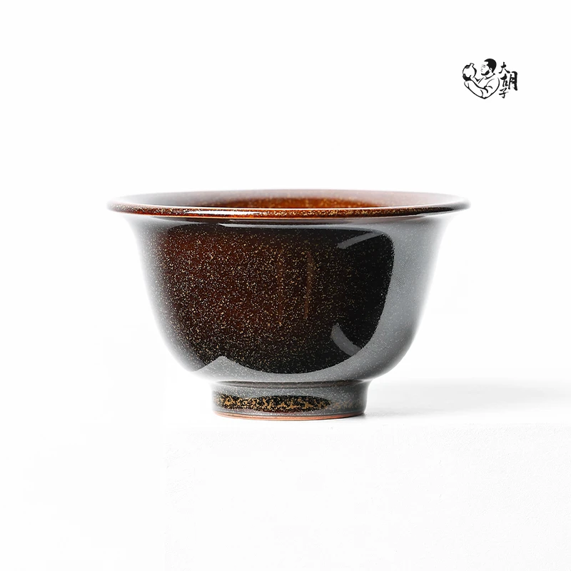 景德镇 霖松堂出品「茶末釉金花 · 系列」压手杯 主人杯 品茗杯
