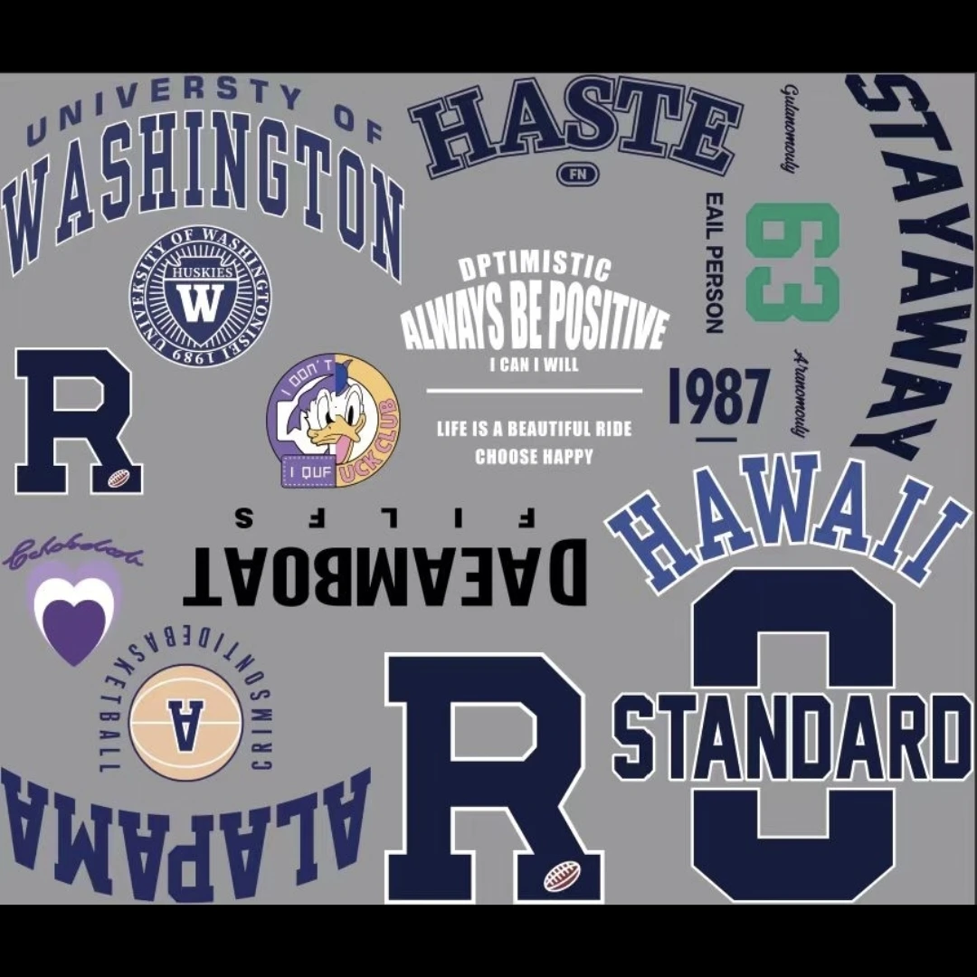 面料布料辅料白墨烫画一张