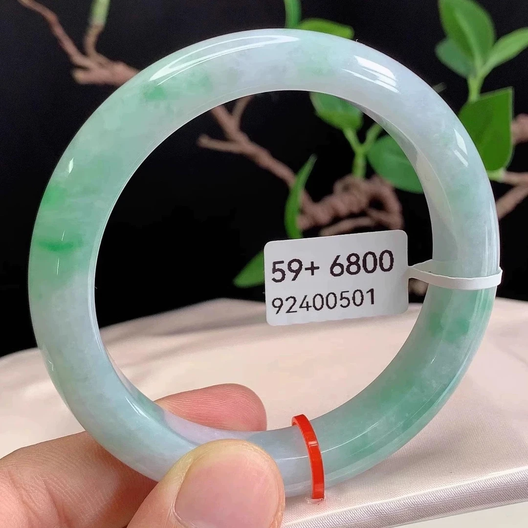 天然缅甸翡翠手镯A货 59+正圈 92400501