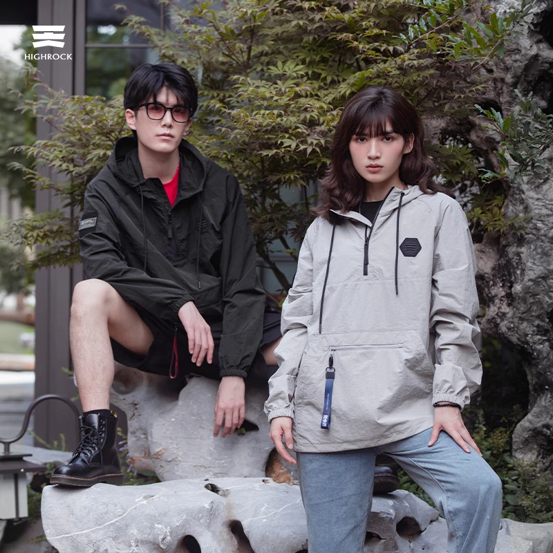 HIGHROCK/天石【品牌】休闲山系风衣春秋外套男女同款连帽运动J071