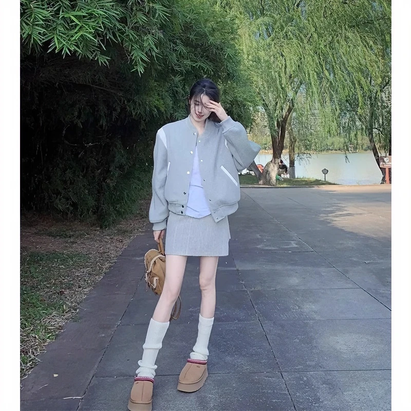 优先发货!!短款棒球服外套小个子早春2025年洋气独特外套女棒球服
