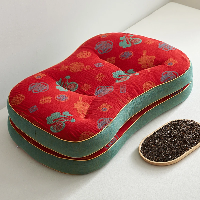 新款全棉双层纱百福分区荞麦枕