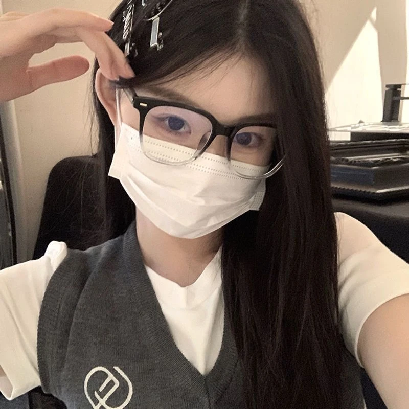平光镜眼镜女防蓝光辐射素颜神器圆脸黑框显脸小网红款眼镜韩版潮