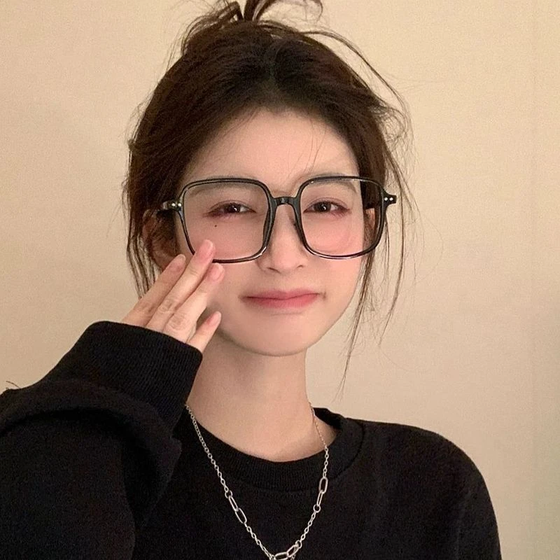 TR90韩版方形四方框眼镜女圆脸素颜镜框潮显脸小镜架防蓝光近视镜