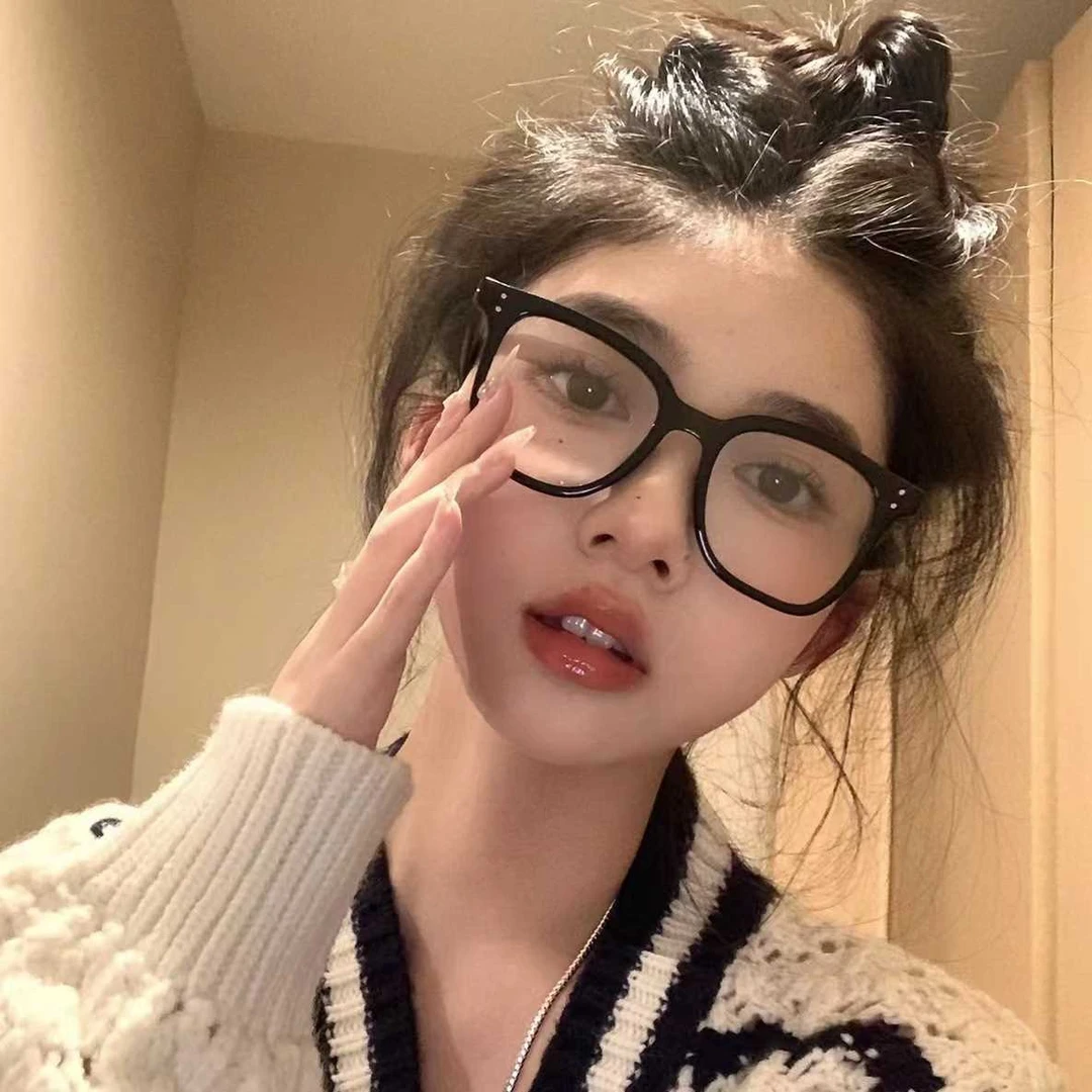 素颜神器网红复古黑框近视眼镜女韩版潮大脸显瘦防蓝光眼睛框架男