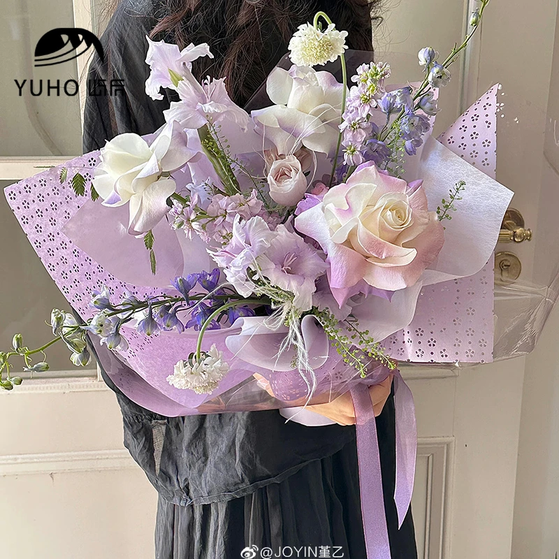 屿后 樱络纸鲜花花束包花纸花店diy包装棉纸防水创意镂空设计资材