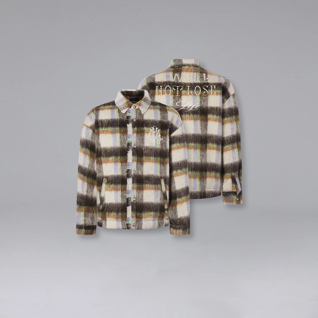 【超蕾专属】Rocawear美潮珠绣格纹棉服保暖落肩宽松绗棉棉衣DRM016