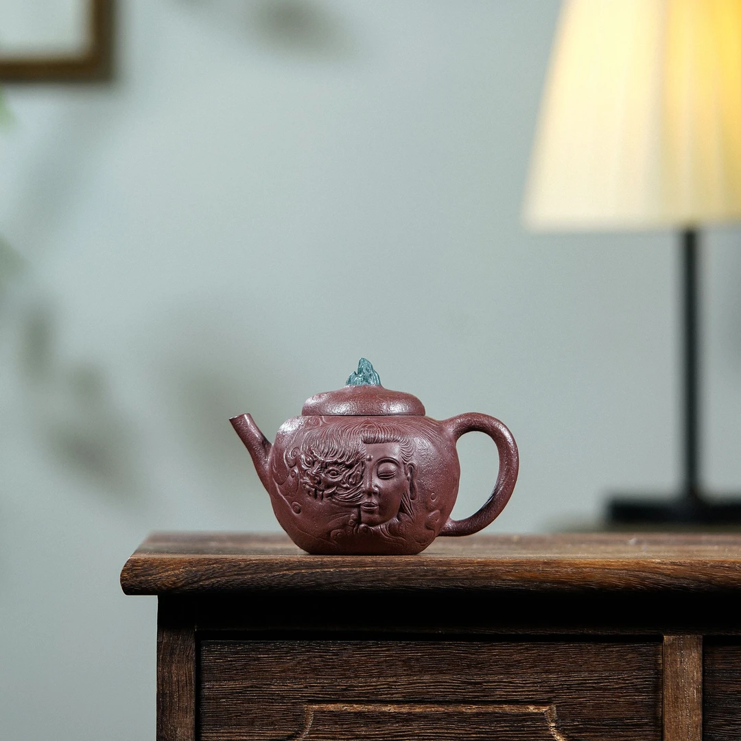 悦茗壶原创.深井紫泥【一念之间】紫砂茶壶.180cc