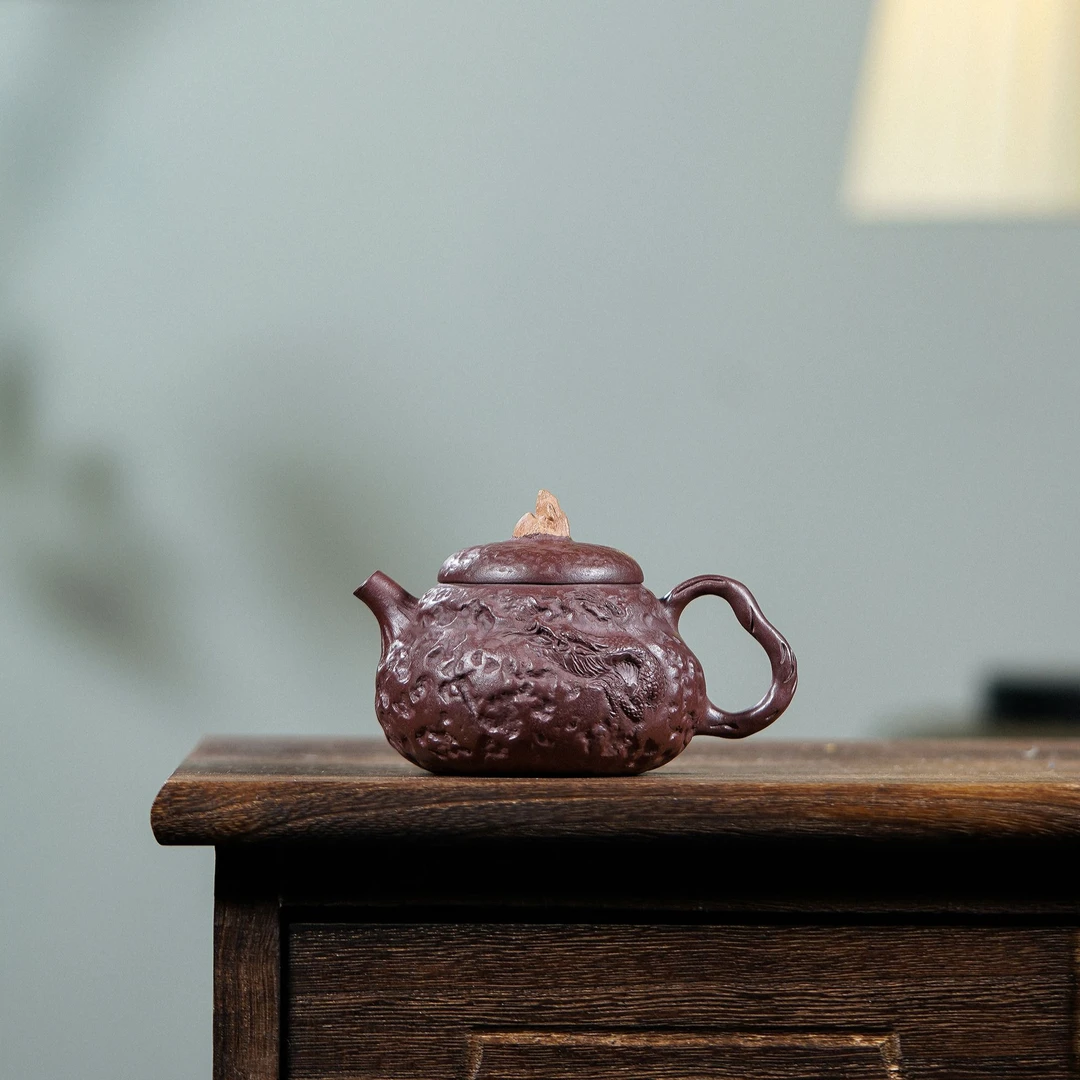 悦茗壶原创.紫泥【福龙】紫砂茶壶.150cc