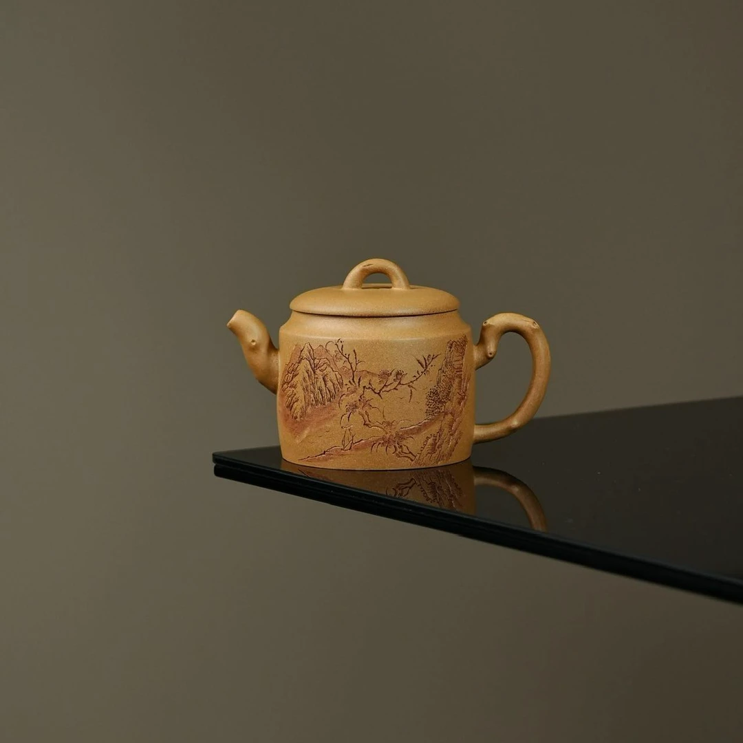 悦茗壶原创.黄金段【春归】紫砂花期.160cc